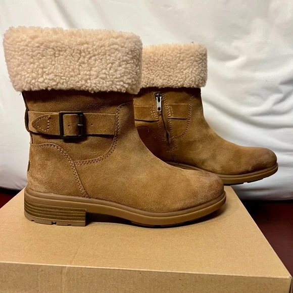 UGG Harrison Cuff Waterproof Suede Boots – Chestnut Tan - Size 8.5 - Picture 5 of 8